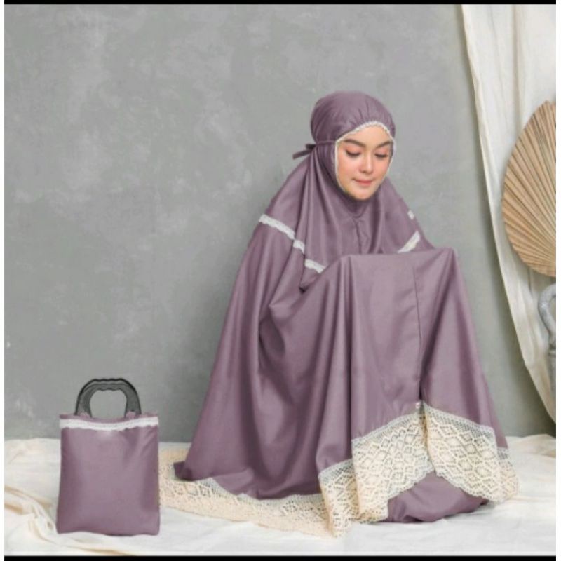 Mukena zianka Rajut Series Traveling Katun Renda Rajut Mukena Khadijah Pasteleena