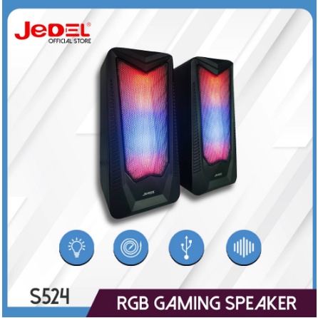 itstore Speaker Gaming JEDEL S-524 for PC USB 2.0 + Jack 3.5mm with RGB Lights jedel s24 / jedel s 24