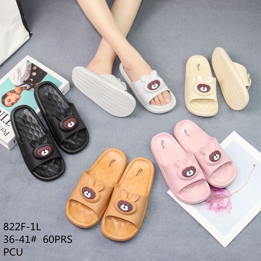 Sandal Wanita Terbaru/Sendal Selop Karet Jelly Import Laluna 822F/Sendal Flat Korea Import / Sandal Wanita Selop Kokop Bunny &amp; rabbit