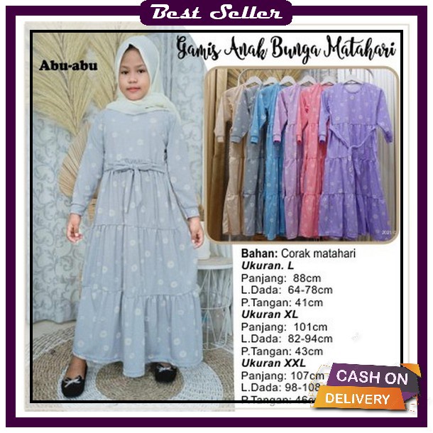Basela Kids/Gamis Anak Perempuan Terbaru Edisi Lebaran 2023 Basela Kids Yoora Dress Gamis Premium/Ga