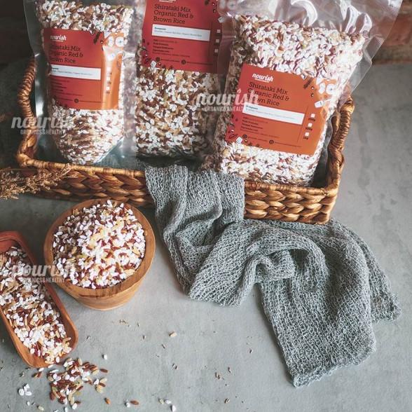 

☟ Shirataki Mix Organic Red & Brown Rice 1kg (Shirataki Beras Organik) ♦