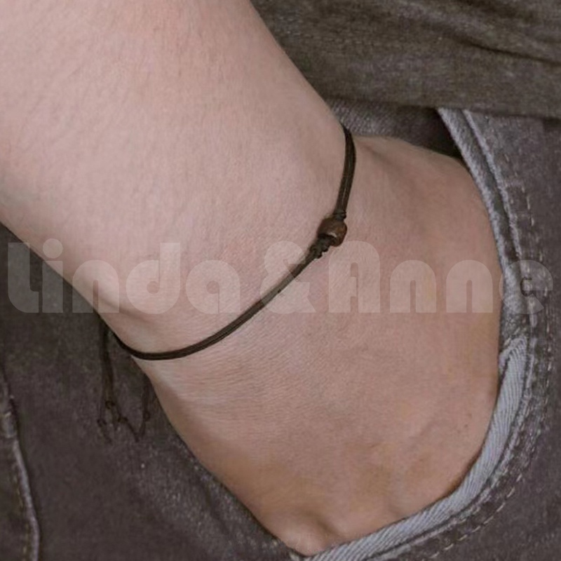 Gelang Hitam Polos Tipis Aesthetic - Gelang Tali Persahabatan Untuk  Pria Dan Wanita