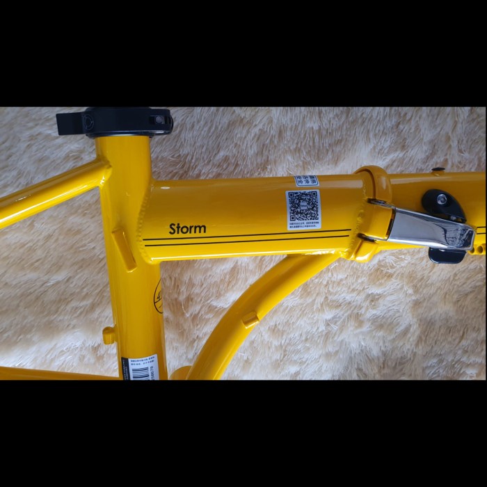 Frame Fork Fnhon Storm V Brake Kuning Yellow 20 22 inch not discbrake