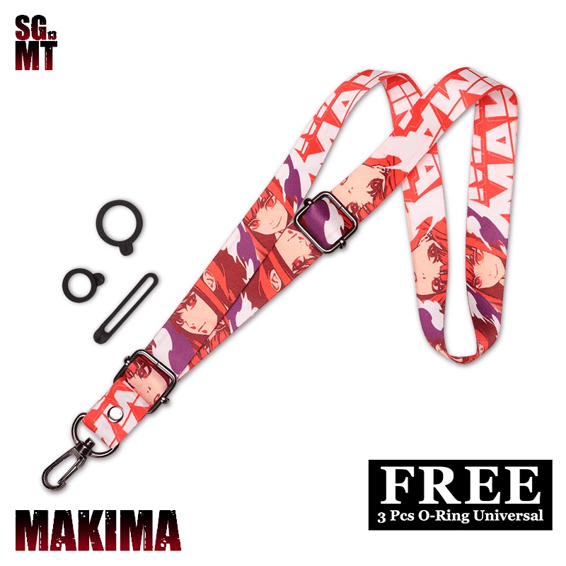 Lanyard Sigmat13 Gantungan id card Printing name tag Premium Chainsaw Man Makima Adjustable