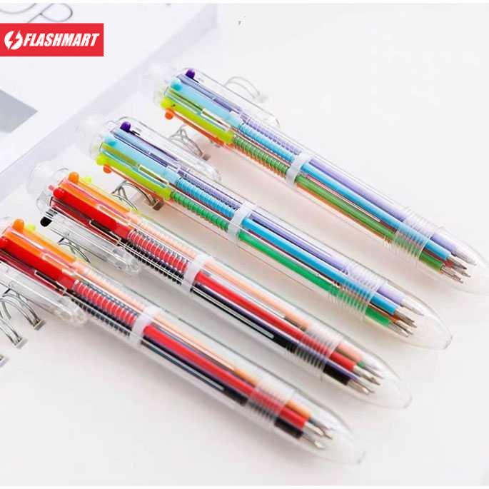 Flashmart Pulpen 6 in 1 Pena Bolpoin Warna-Warni Multi Colored Pen