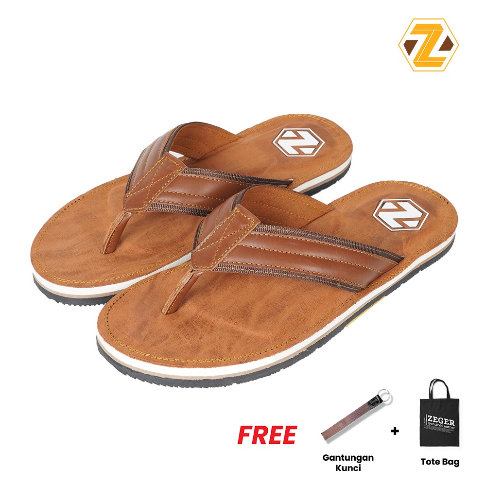 ZEGER Sandal Casual Pria Kulit Jepit - Erhling 823