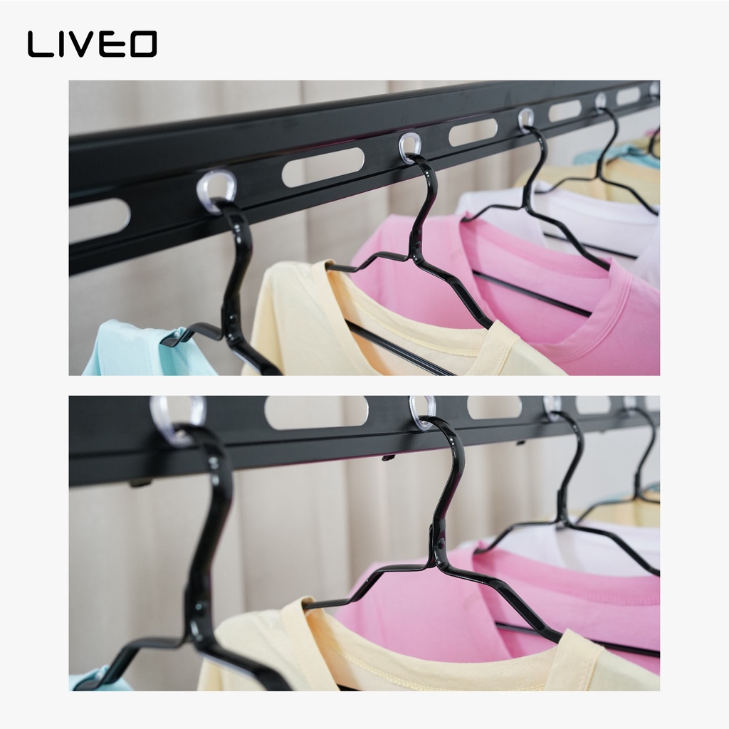 Hanger Gantungan Baju Liveo Alumunium Tebal Anti Karat