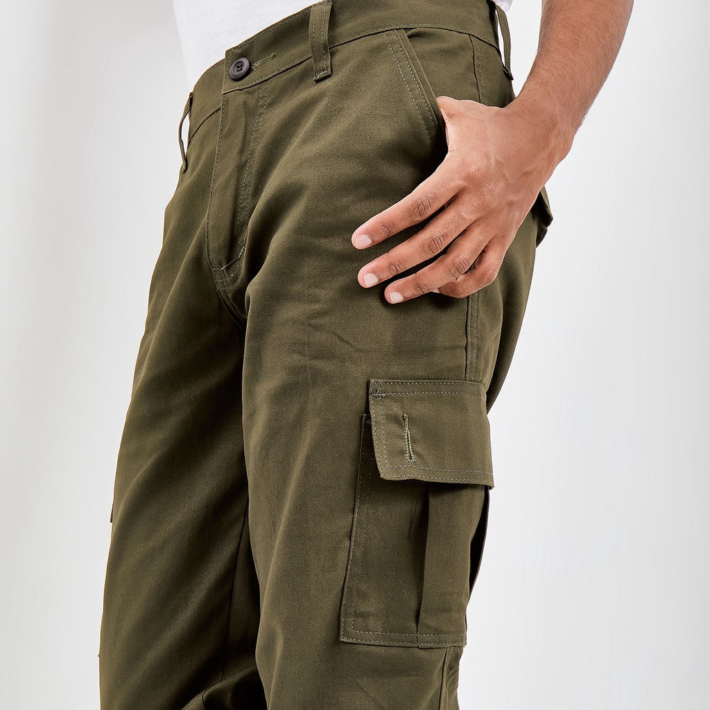 Pluviophile - Long Cargopants celana cargo panjang reguler - Green Army