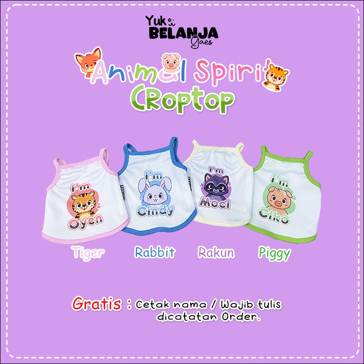 Baju Kucing Bahan Poliester Croptop Animal Spirit Series / Baju Kucing anjing kelinci / Size S-XL / Yuk Belanja Gaes!