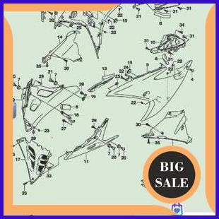 sparepart Cover Fairing Samping Bawah Kanan-Cowling Side Lower Putih Suzuki GSX 150 R Original SGP 1