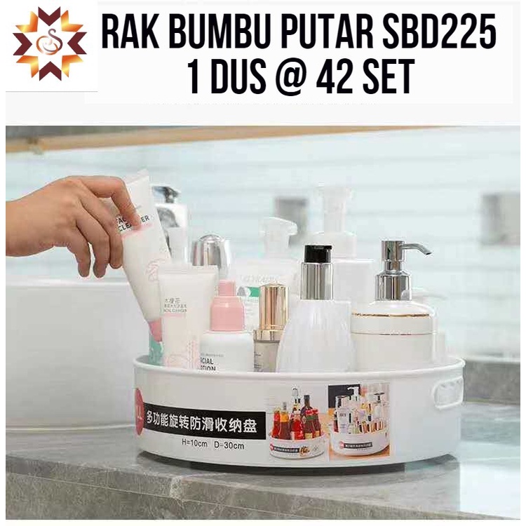 Rak Tempat Bumbu Dapur Makan Perlengkapan Mandi Kosmetik Bisa Putar Serbaguna SBD 225