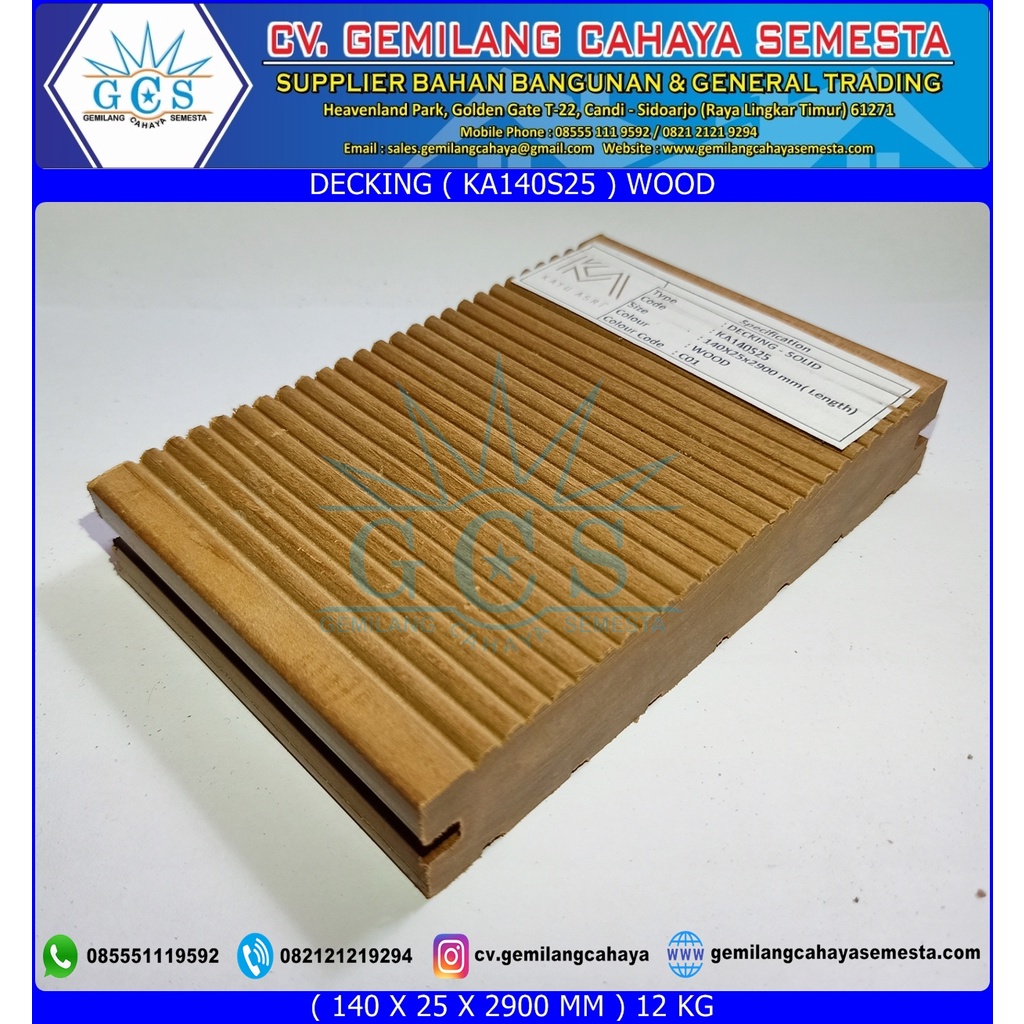 KA140S25 - Decking WPC / Lantai WPC / Lantai Kolam Renang