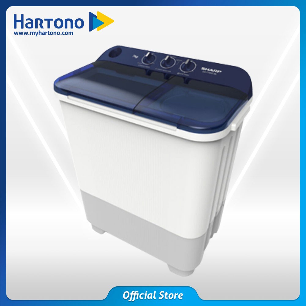 Sharp Mesin Cuci 2 Tabung Semi Auto Washer EST75NTBL