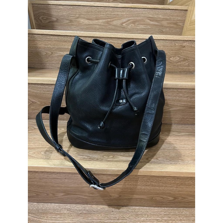 Tas Wanita Authentic Bucket Bag Aigner Leather Black Original Branded Preloved