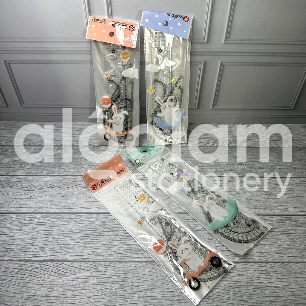 

SATU SET ( 4 PCS ) Penggaris Set 4 in 1 Tipis 20 Cm