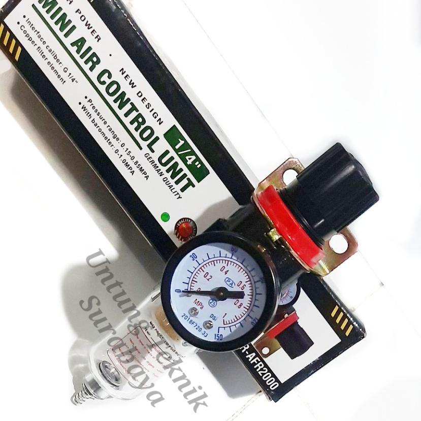 ❅ MOLLAR Mini Air Filter Regulator Single - Filter udara kompresor 1/4" ✧