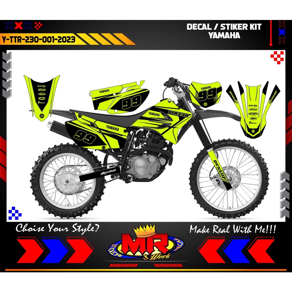 Motocross Decal Semifull Stiker Yamaha TTR 230 Decal Kit Racing Cross