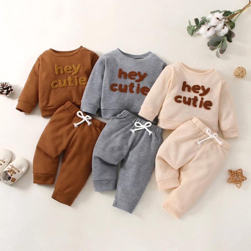 SET ANAK CUTIE UNISEX LENGAN PANJANG / SET PIYAMA UNISEX ANAK KJ