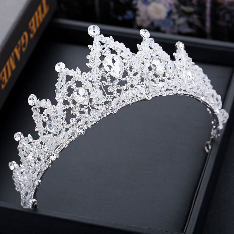 Blue Gold And Silver Chava Crown - Mahkota Pengantin Elegan - Aksesoris Rambut Pengantin