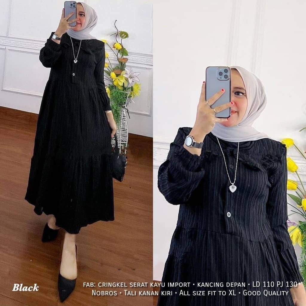 NAFIA DRESS REMPEL WANITA // NEORA GAMIS LADY CRUSH