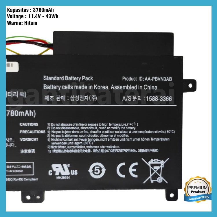 Baterai Laptop Samsung NP370 NP450 NP370R4E NP450R5V AA-PBVN3AB