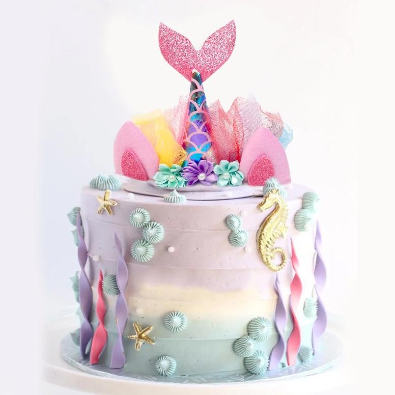 Mermaid tails cake topper giltter WC631