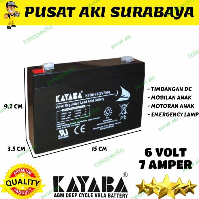 BATTERY 6 VOLT 7 AMPER AKI MOBIL MAINAN ANAK ACCU MOBILAN AKI 6V 7AH