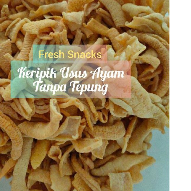 

☈ 450GR KERIPIK USUS AYAM ORIGINAL TANPA TEPUNG kripik Diet Keto FRESH SNACKS ◘