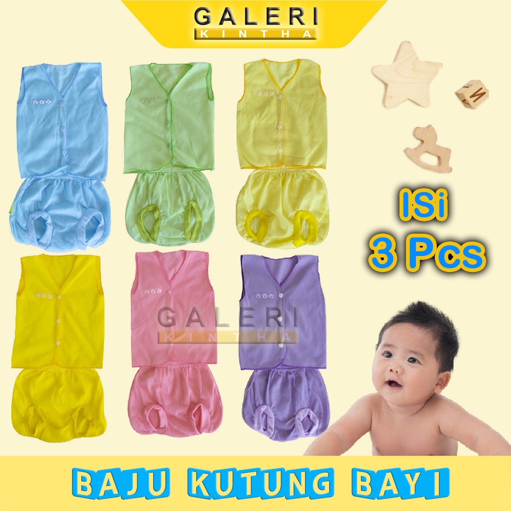 Setelan Kutung Bayi Laki laki Perempuan Tanpa Lengan Polos