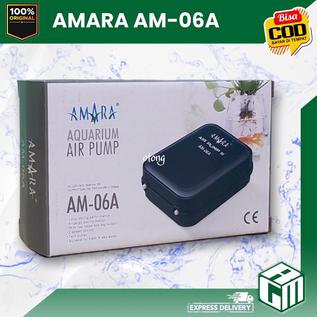 PAKET AMARA AM06A AM 06 A AERATOR 2 LUBANG MESIN GELEMBUNG UDARA AQUARIUM