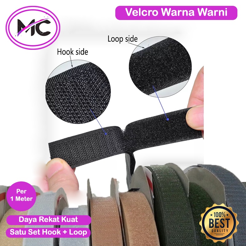 Velcro Perekat Serbaguna Velcro Tape Hook Dan Loop Prepet Velkro Kretekan 1 Set Kasar Dan Halus Magic Tape Velcro