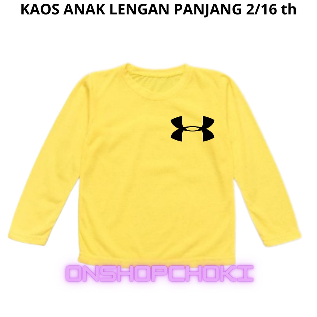 KAOS ANAK LENGAN PANJANG LOGO UN AMR UNISEX USIA 2/16 TH CEWEK/COWOK COTTON COMBED