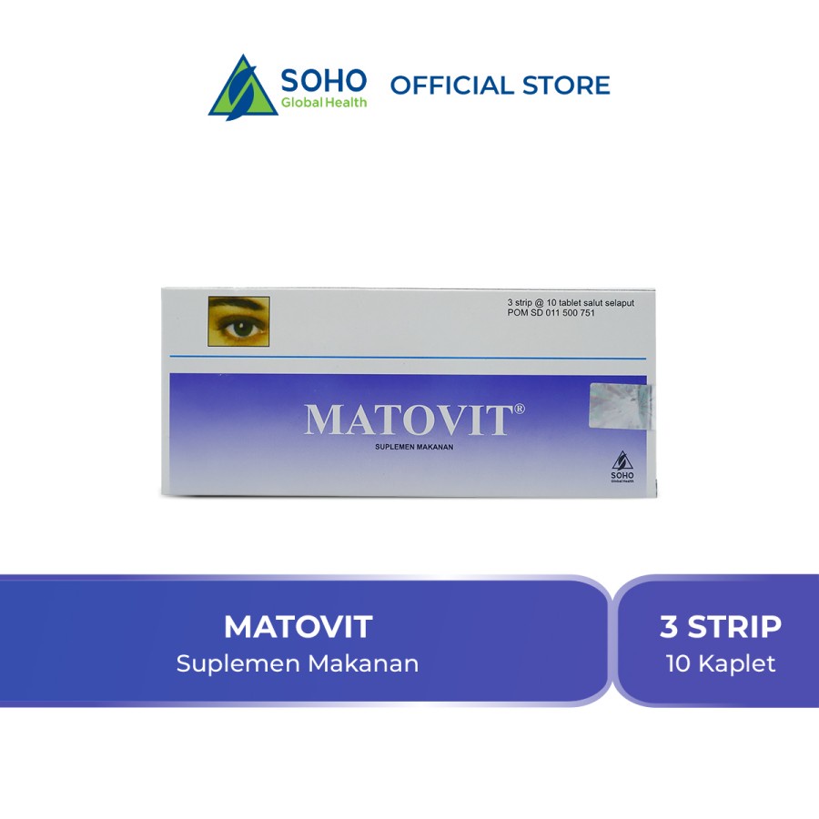 Matovit Suplemen Bantu Menjaga Kesehatan Mata 3 Strip @10 Tablet