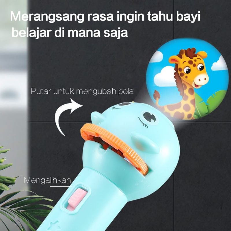 Mainan Anak Senter Proyektor 3 Piringan / Fun Flashlight / Mainan Proyektor Gambar /