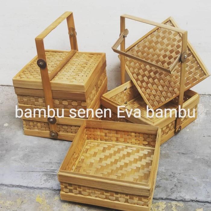 Rantang Bambu Kotak Susun 2
