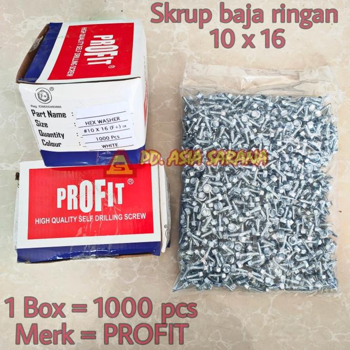 [PROFIT] Skrup Baja Ringan 10x16 / Sekrup Paku Baut Roofing Screw
