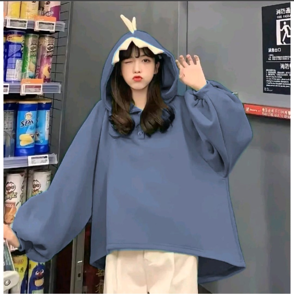 HOODIE OVERSIZE WANITA DINOS - SWEATER HOODIE JUMPER - SWEATER OVERSIZE