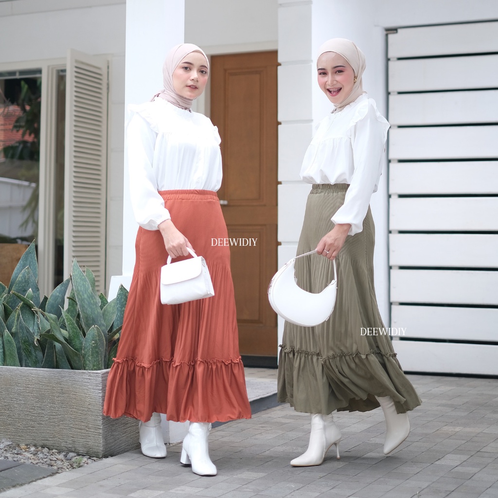 ROK PLISKET VIRAL / ROK PLISKET LIDI PANJANG / ROK PLISKET MURAH - NAMI PLEATS SKIRT DEEWIDIY