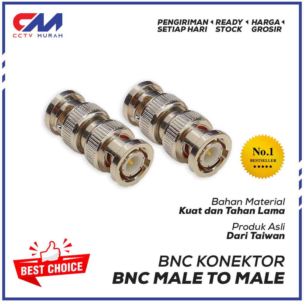 BNC TO BNC MALE || CONNECTOR I BNC MALE SAMBUNG || BNC TO BNC SAMBUNG CCTV VIDEO || ORIGINAL TAIWAN