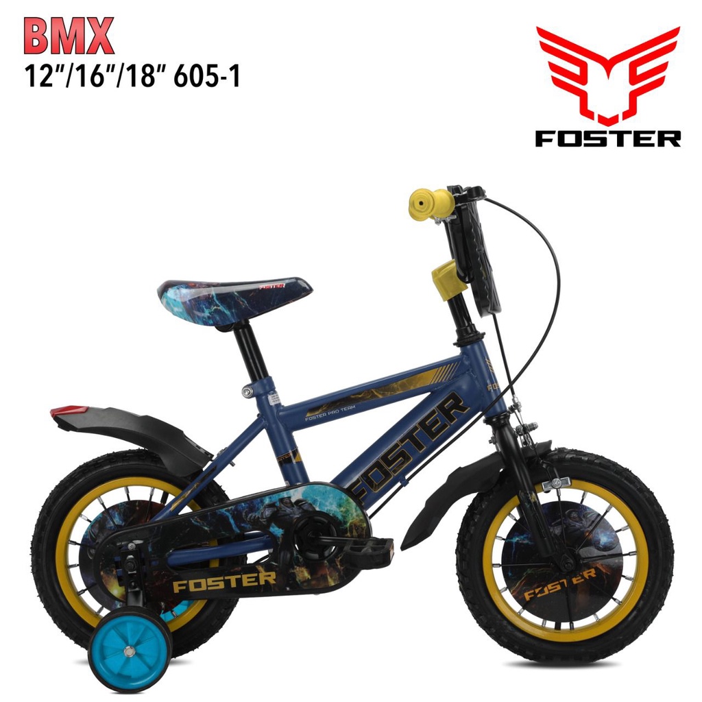 Sepeda Anak Laki BMX FOSTER 605 1 Ukuran 12 Inch Usia 2-5 Tahun x 03L