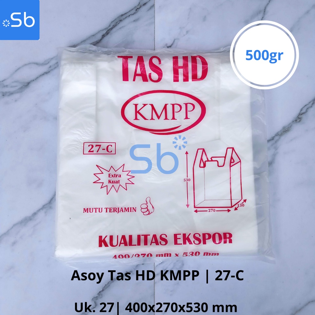 Kantongan Tas Plastik Kresek Asoy HD KMPP 27-C 27C Asoi Transparan Putih