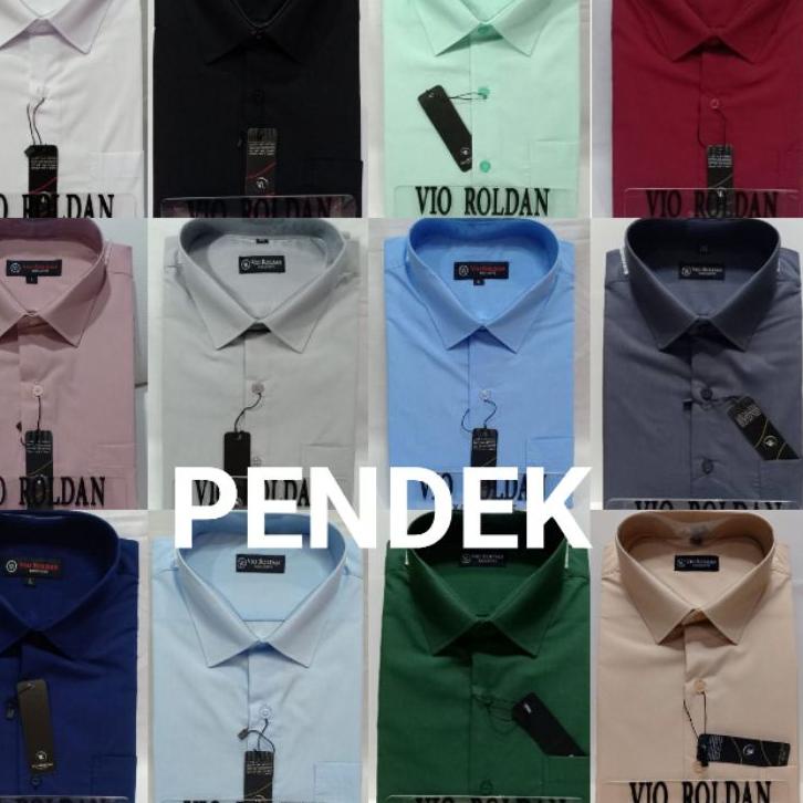 ❈ VIO ROLDAN Kemeja Pria Lengan Pendek Polos Best Seller ➺