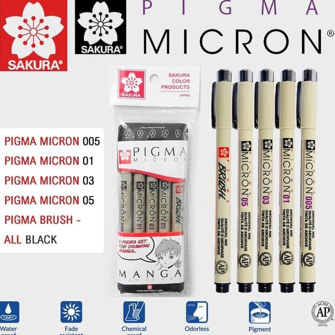 

Terlaris Sakura Pigma Micron Drawing Set 5 Manga