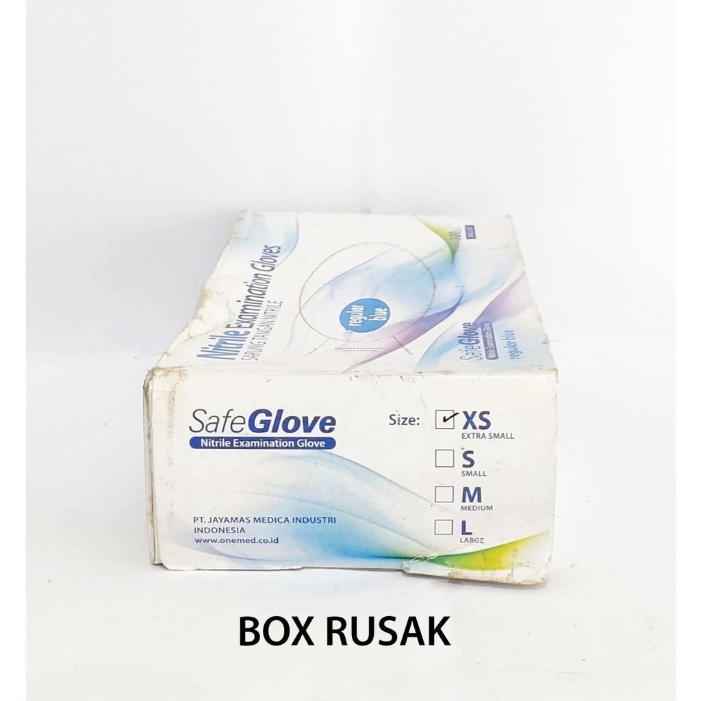 Sarung Tangan Nitrile Safe Glove Regular Blue/Sarung Tangan Nitrile Examnination Glove Safe Glove Regular Blue/Handscoon Nitrile Nitril Safe Glove Regular Blue /Sarung Tangan Medis /Sarung Tangan Kesehatan /Nitrile Gloves /Sarung Tangan Nitril Hand Gloves