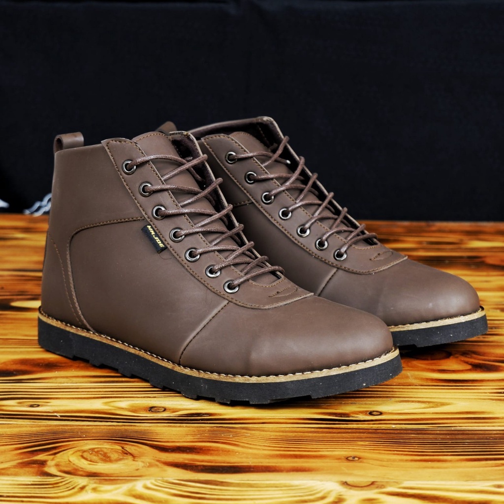 BURAY - SEPATU BOOT FASHION PRIA KULIT ASLI ORIGINAL FORMAL CASUAL KASUAL KERJA KANTOR GURU KONDANGAN PNS MOTORAN TRANDY BERKUALITAS