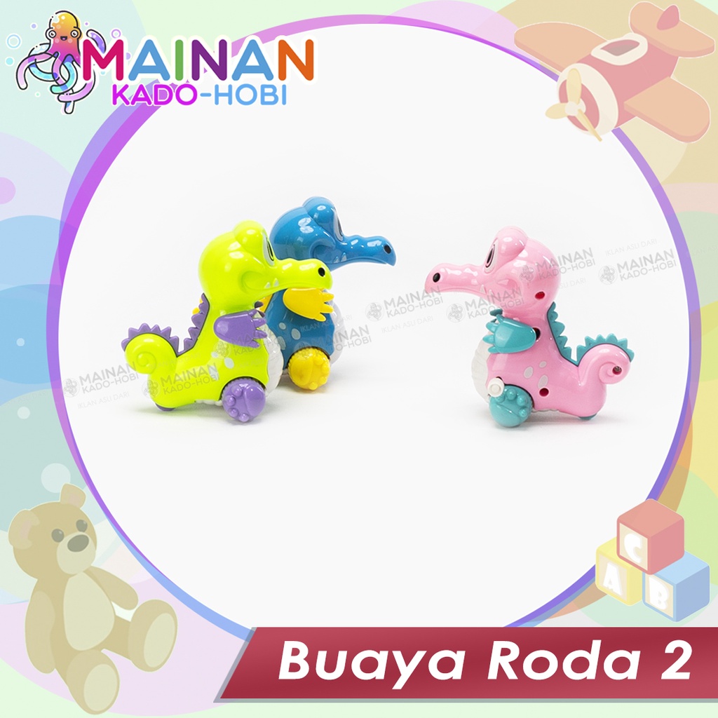 HADIAH ULANG TAHUN MAINAN EDUKASI ANAK MINIATUR PUTAR CROCODILE BUAYA RODA 2