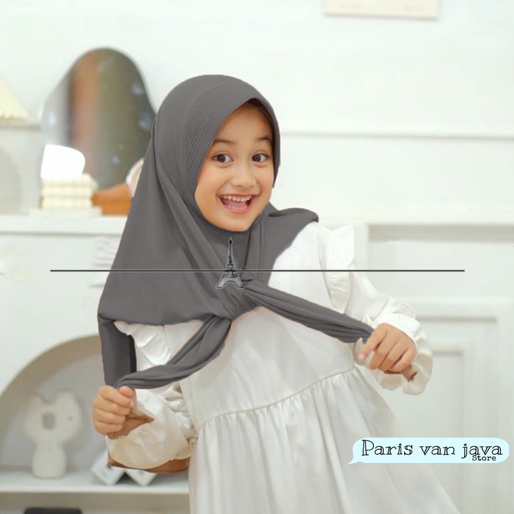 Hijab Jilbab Segitiga Instan Pad Jersey Anak Remaja 7 - 13 Tahun | Kerudung Segitiga Instan Anak