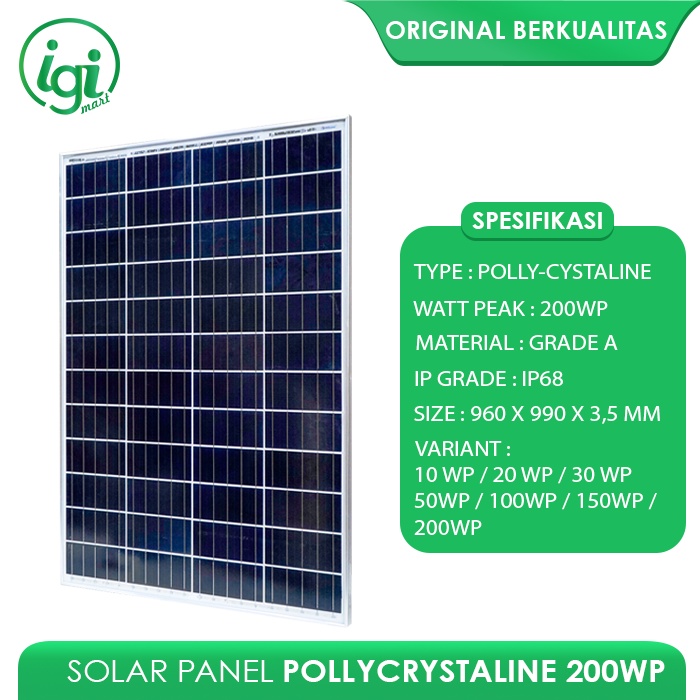 SOLAR PANEL 200W / SOLAR CELL 200 Watt / PANEL SURYA 200WP POLY INSCOM