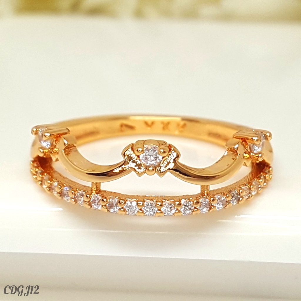 PGX Cincin Xuping Wanita Lapis Emas Aksesoris Perhiasan Fashion Premium - Z212