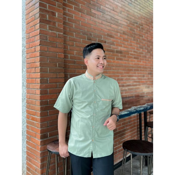 koko dewasa warna sage koko pendek hijau sage